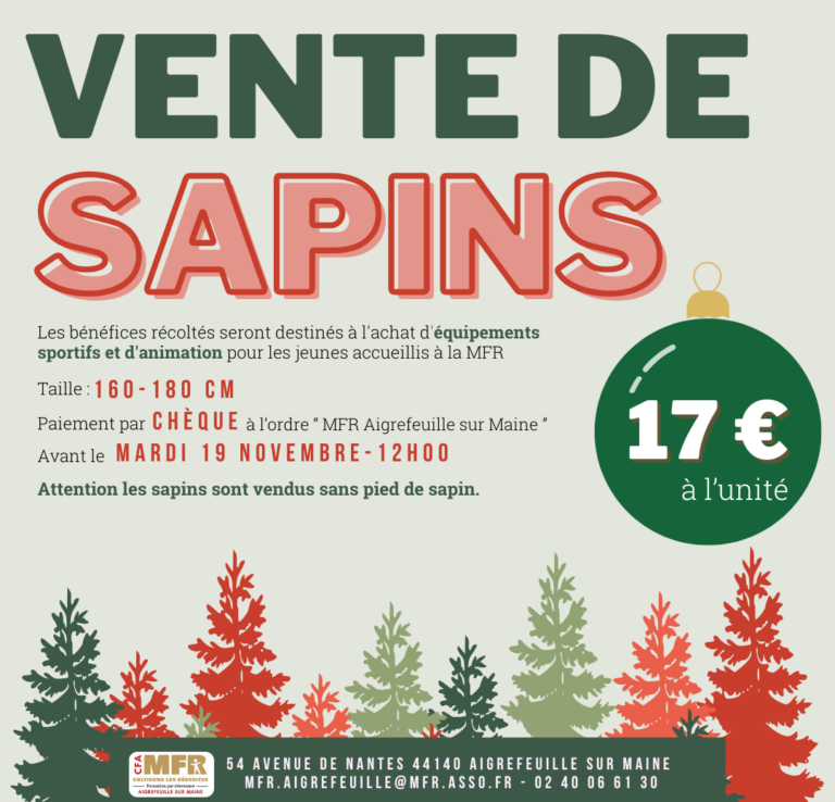 vente de sapins à 17€ l'unité