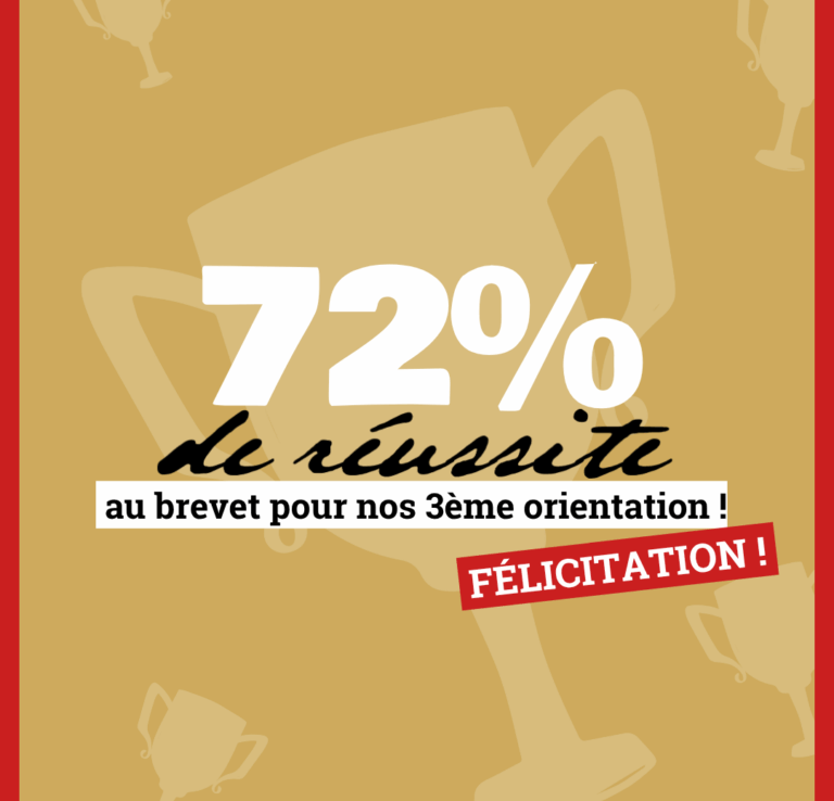 🎓 72 % de réussite au brevet