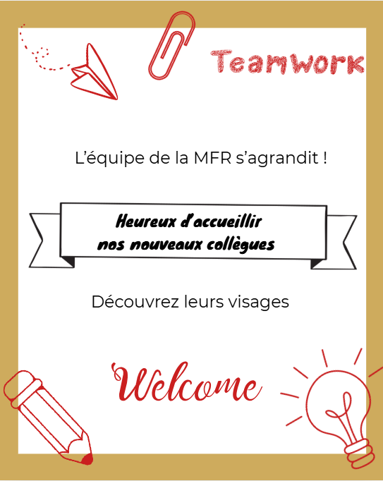 Nouveaux arrivant dans l'équipe MFR d' Aigrefeuille